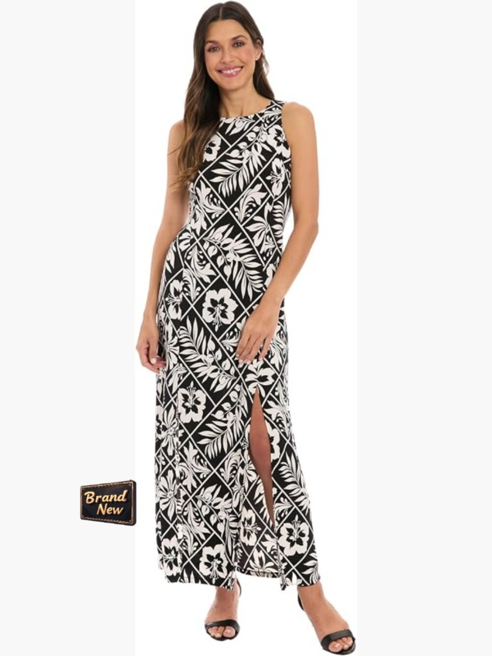 Elegant Sleeveless Maxi Dress Side Slits Wedding Guest Formal A-Line